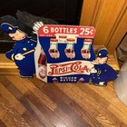 Authentic Pepsi Cola 6 Bottles W  Cops 14  2 Sided Cardboard Sign   Great Item 