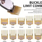 8pcs Hair Clipper Metal Clip Guides Limit Combs Guards Replacement Set Gold