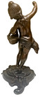 Moreau Bronze Cherub Putti Cupid Harvest Basket 10  Vintage Antique French Style