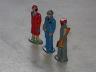 Lot Vintage Barclay Lead Figures Businessman Red Dress Woman Train Porter Man