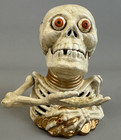 6 Inch Vintage-style Cast Iron Mechanical Skeleton Coin Bank     Moving Arm   Eyes