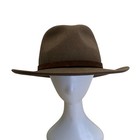 Brown Litefelt Wool Fedora Hat With Leather Band Made In Usa Unisex