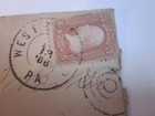 Us 1866 Cover Handstamped Bullseye Cancel West  Pa  To Altoona Pa Stamp  64 65