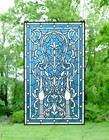 20  X 33 75  Tiffany Style Stained Glass Panel Jeweled Window Panel Flowers Hf52