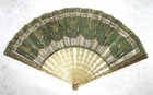 Antique Edwardian Duvelleroy Hand Fan With Sequins And Spangles Circa 1910