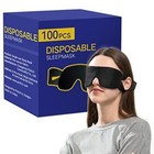 Pack Of 100 Disposable Sleep Eye Mask For Men Women  Blindfold Eye Black-100