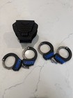 Asp Blue Chain Handcuffs  pair  W Double Handcuff Case  basketweave  Holster