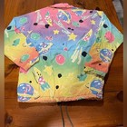 Vintage Unisex 90s Mistral All-over Print Aop Pullover Quarter-zip Jacket Sz Xs