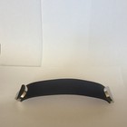 Herm  s Leather Cuff Bracelet Black brown Silver-tone Hardware