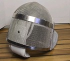 Large Electric Sabre Fencing Mask - 350n - Blue Lining - Conductive Silver Bib