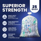 55-60 Gallon Contractor Clear Trash Bags  3 0 Mil  Garbage Liners  25 Count