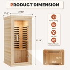 1 Person Wooden Sauna  Wifi  Bluetooth   App Control  Mica Heating  Indoor Sauna