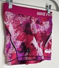 Nike Pro Girls Medium M Athletic Running Shorts Pink Purple Fitted Elastic Waist