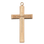 Gold Plated Sterling Silver Cross W  High Polished Inlayed Cross Medal 18 chain