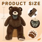 Morismos 6ft Giant Teddy Bear With Checkered Bow Tie Large Plush Stuffed Animal