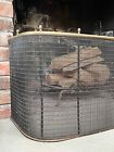 19th Century New England Wrought Iron  Wire And Brass Fireplace Fender