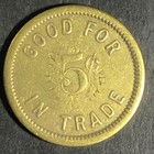 Brass Good For 5c In Trade Token - Stamped  2  21mm