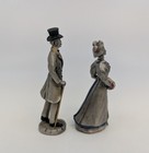 Vintage 1987 Hudson Pewter Victorian Man  4210 And Woman Figurines