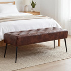 Button-tufted Ottoman Bench  Upholstered Bedroom Benches Footrest Stool Dining B
