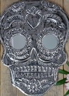 Day Of The Dead Tin Sugar Skull Mirror Eyes Mexican Folk Art Handmade Hojalata