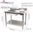 Breading Table Fried Chicken Station Kitchen Stainless Steel Prepare Workdesk