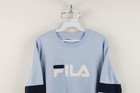Vintage Y2k Fila Mens Large Spell Out Striped Color Block Crewneck Sweatshirt