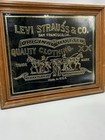 Vintage Levi Strauss   Co Jeans Acid Etched Mirror Sign 1973 70s Advertising Bar