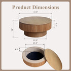 31 5  Round Coffee Table With Storage  Modern Drum Coffee Tables For Living Room