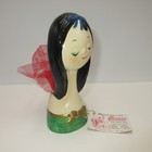 Vtg Irice Mod Teen Girl Head Vase Ceramic Potpourri Holder Figurine Dried Flower