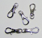 100 Small Swivel Clips For Key Ring 23mm X 9mm  plain Silver   Lobster Clasp End