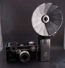 Vintage Argus C-3 Brick Camera Kit W  Soligor 135mm Lens  Bakelite Flash   Case