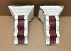 Antique Pair Small Corbels Shabby Wood Victorian Architectural Vtg Chic 706-26b