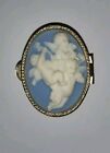 Vintage Gold Tone Cherubs Angels Pill Box 