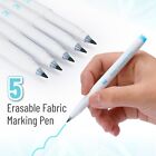 Fabric Markers For Sewing 5 Pack blue  Erasable water Soluble Fabric Marker   