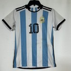 Lionel Messi  10 Argentina National Team Blue Stripe Soccer Jersey Youth Medium