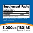 Nutricost D-aspartic Acid Capsules  180 Capsules   3000mg Serving 