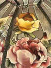 Vintage Tiffany Style Stained Glass Lampshade Rose Floral Glass 5 5   