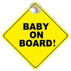 Baby On Board Safety Car Window Sticker Yellow Reflective Warning Sign