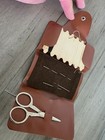 Vintage Military Us Army Sewing Kit Brown Vinyl Snap Closure