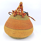 Bolga Or Cambigo Market Basket With Lid Large Handmade