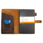 Leather Journal Cover For Moleskine Large Size Hard Cover Notebook  Brown