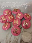 Lot Of 10  22mm Gold Tone Metal Designer Chanel Button 