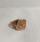 Vintage 10k Yellow Gold Enamel Men s Blue Lodge Masonic Freemason Ring Sz 8
