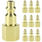  Air Hose Fittings  10 Pack Brass 1 4 Inch Npt Female Air Hose Fittings - 