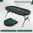 8 Player Foldable Poker Table Portable Folding Texas Holdem Table W padded Rail
