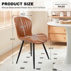 Leather Dining Chairs Set Of 2  Designer Chair Metal Legs  20 5 w Home Office