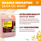 1 Quart 2 Lbs   dry dry  Premium Orange Indicating Silica Gel Desiccant Bead