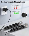 Professional Karaoke Microphone Set  Dual Vocal Pickup  Easy Setup  Usb Recharge