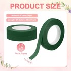 12 Rolls Floral Tapes   30 Yard X 1 16 In Florist Crepe Tape Deep Green