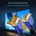 Vga To Vga Cable 20ft  Vga Cord Hd15 Computer Monitor Cable 20 Feet 1080p For   